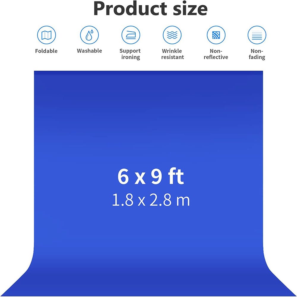 NEEWER Studio Backdrop Blue - 1.8x2.8m