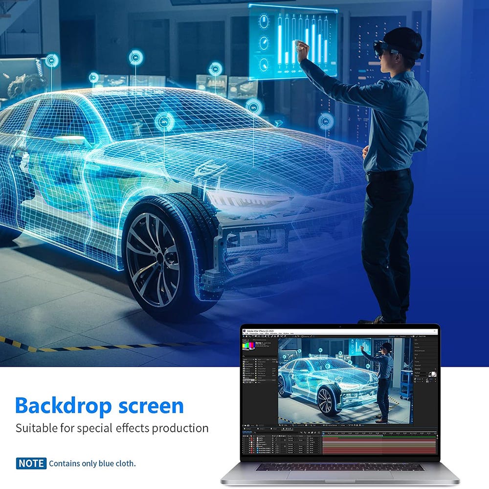 NEEWER Studio Backdrop Blue - 1.8x2.8m