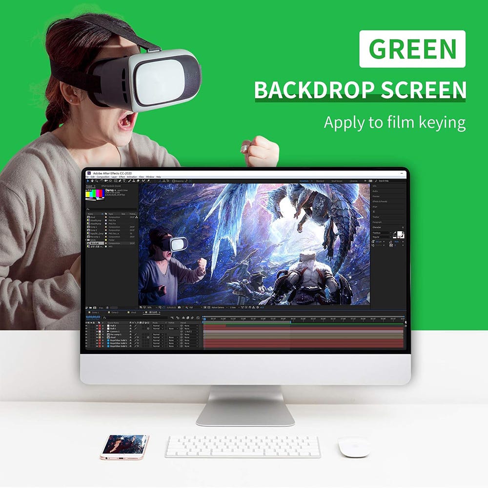 NEEWER Studio Backdrop Green - 1.8x2.8m