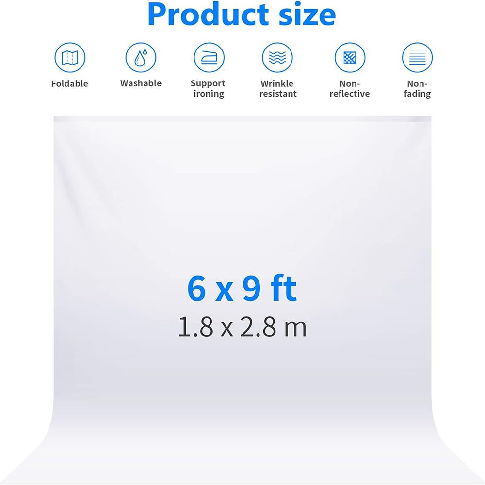 NEEWER Studio Backdrop White - 1.8x2.8m