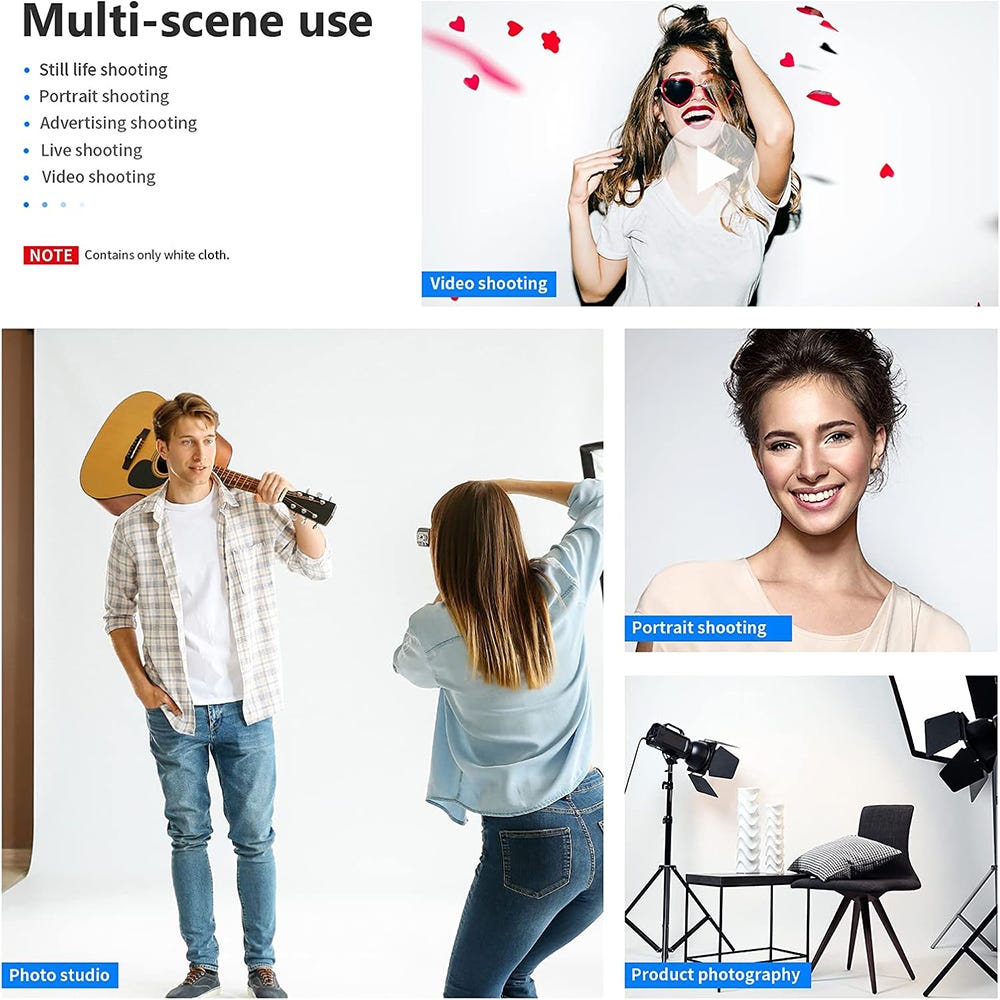 NEEWER Studio Backdrop White - 1.8x2.8m
