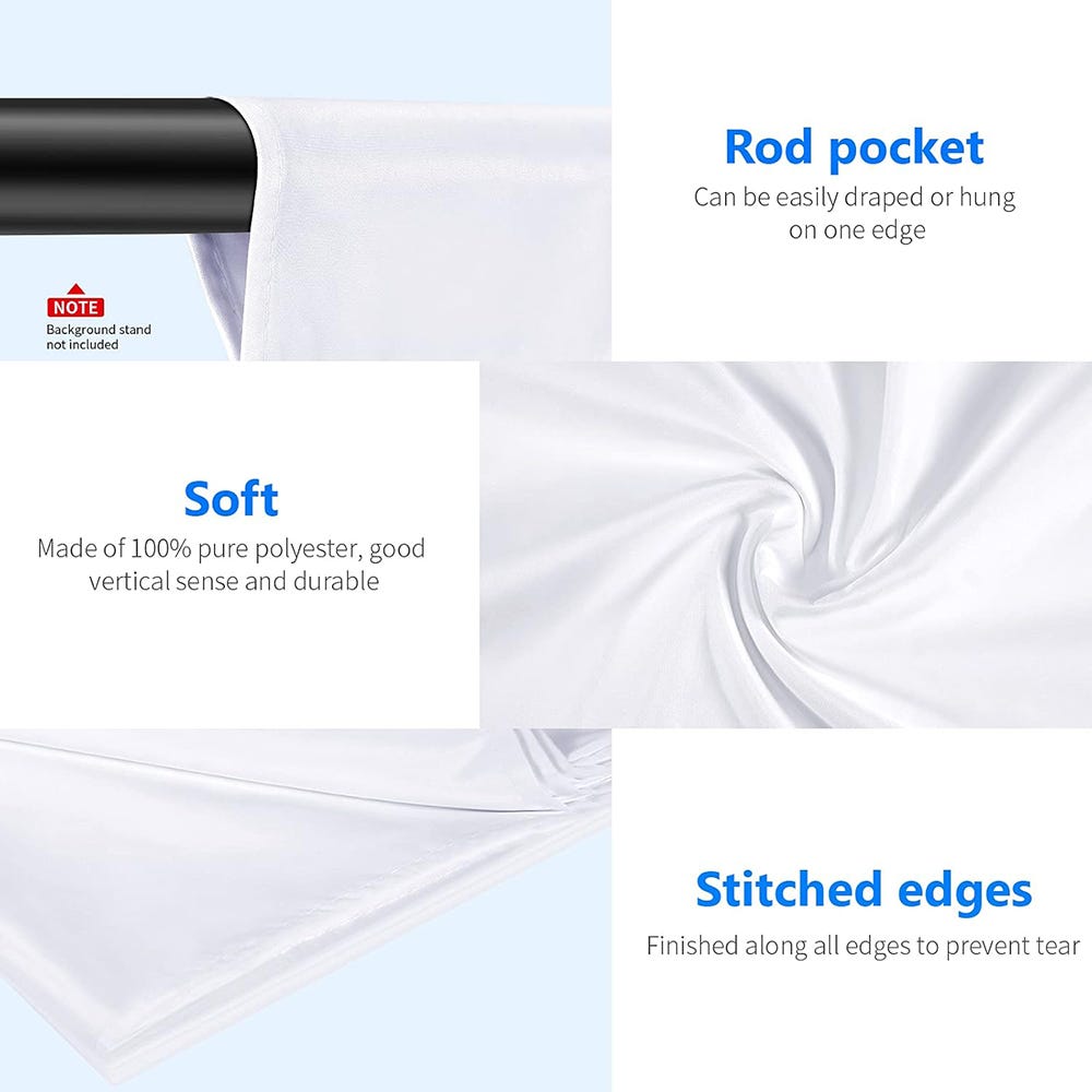 NEEWER Studio Backdrop White - 1.8x2.8m