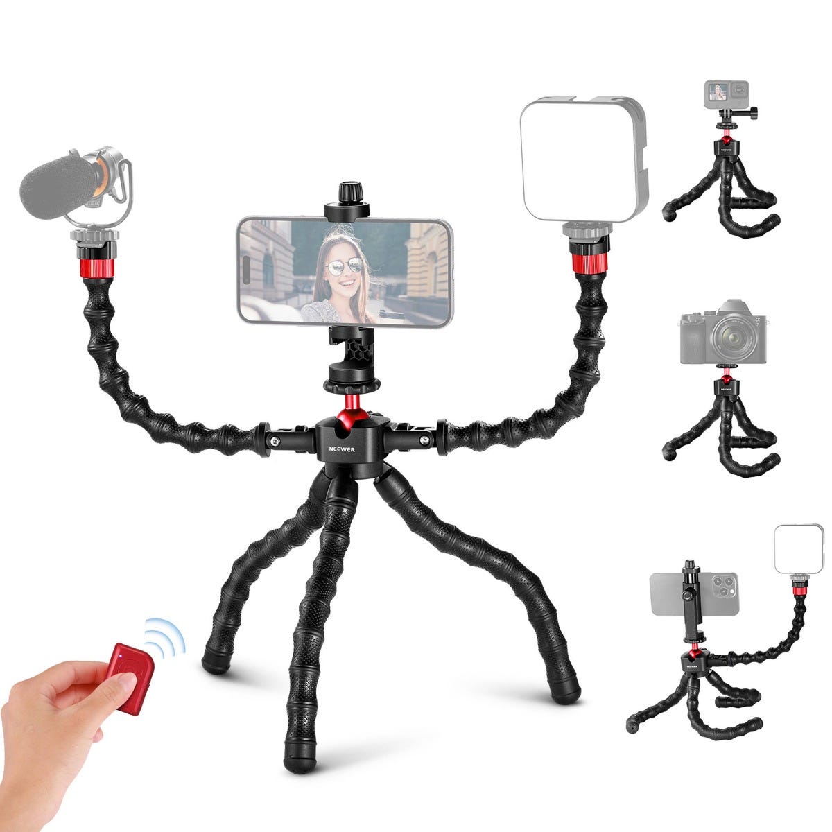 NEEWER T91 Flexible Tripod with 2 Magic Arms