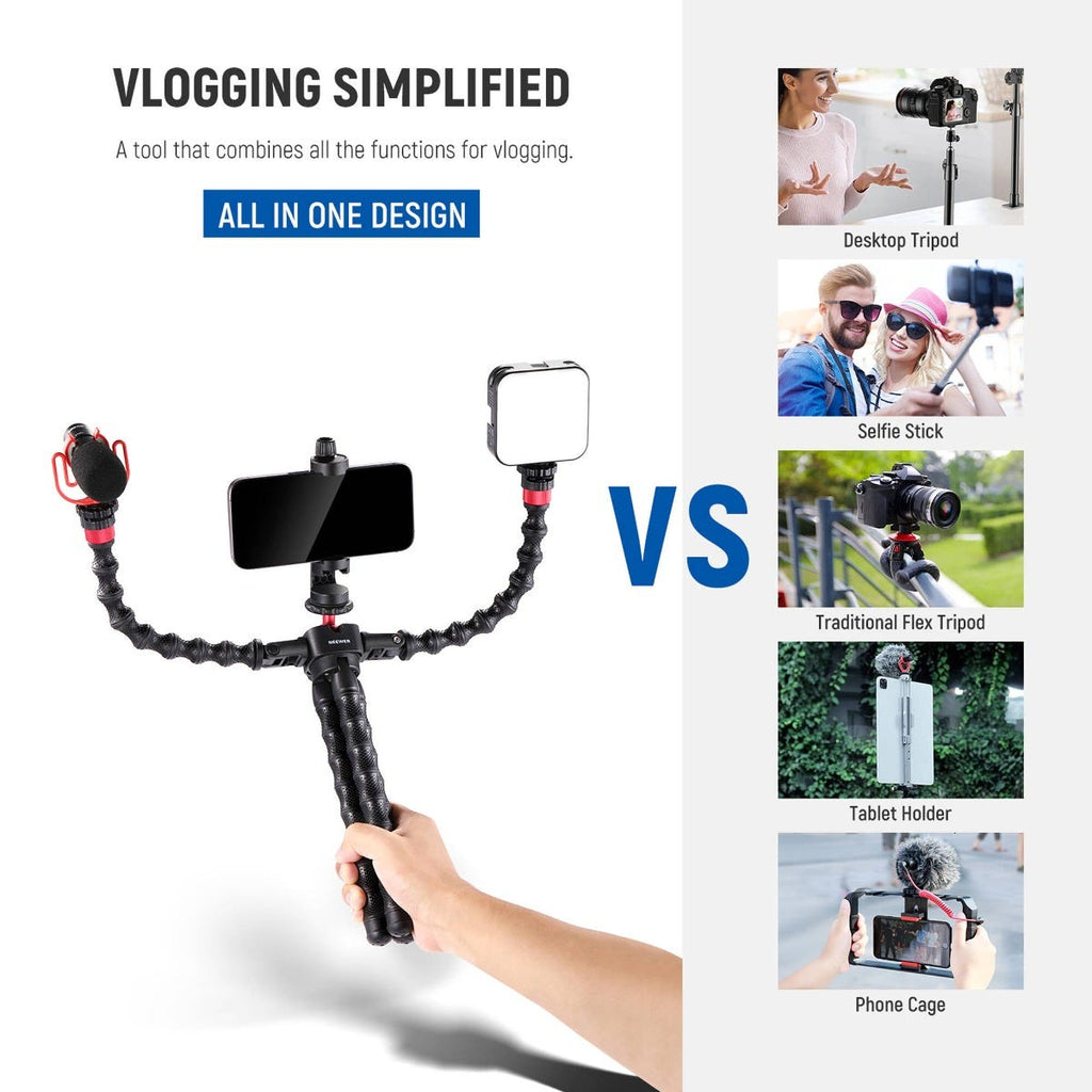 NEEWER T91 Flexible Tripod with 2 Magic Arms