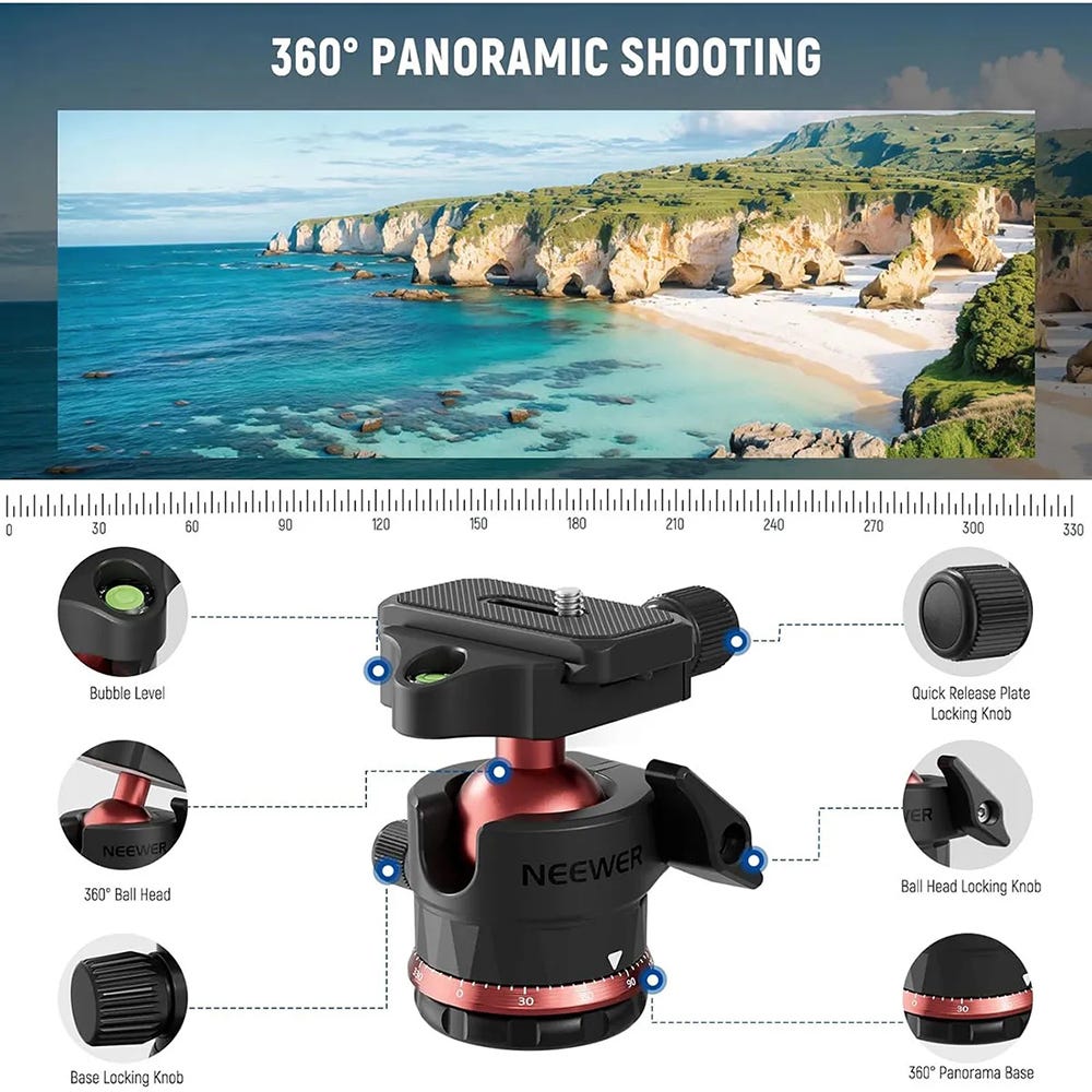 NEEWER TP16 1.8m Aluminium Tripod with Adjustable Center Column