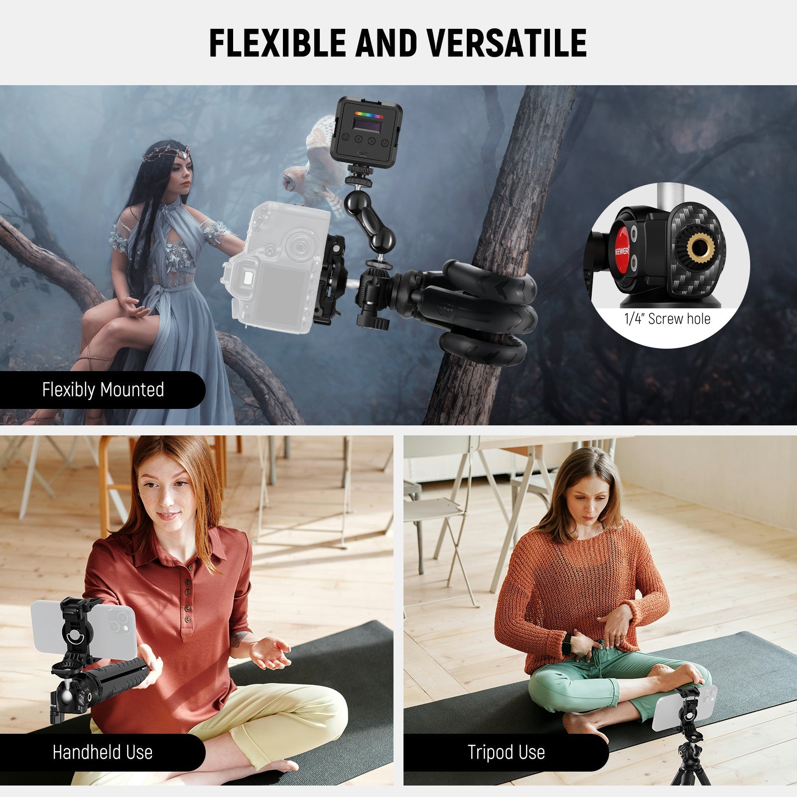 NEEWER TP35 Flexible Tripod with Ball Head and Remote