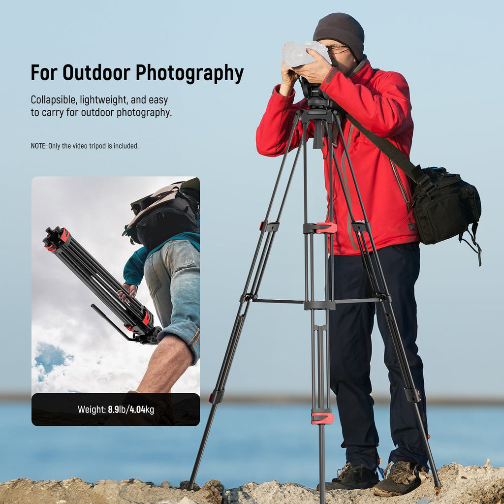 NEEWER TP37 187cm Video Tripod with Fluid Head