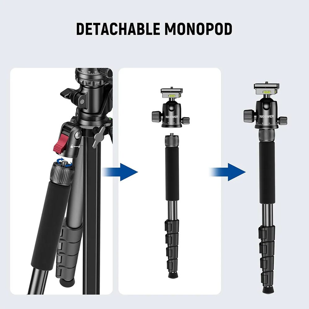NEEWER TP66 1.6m Aluminium Horizontal Tripod for Dual Camera