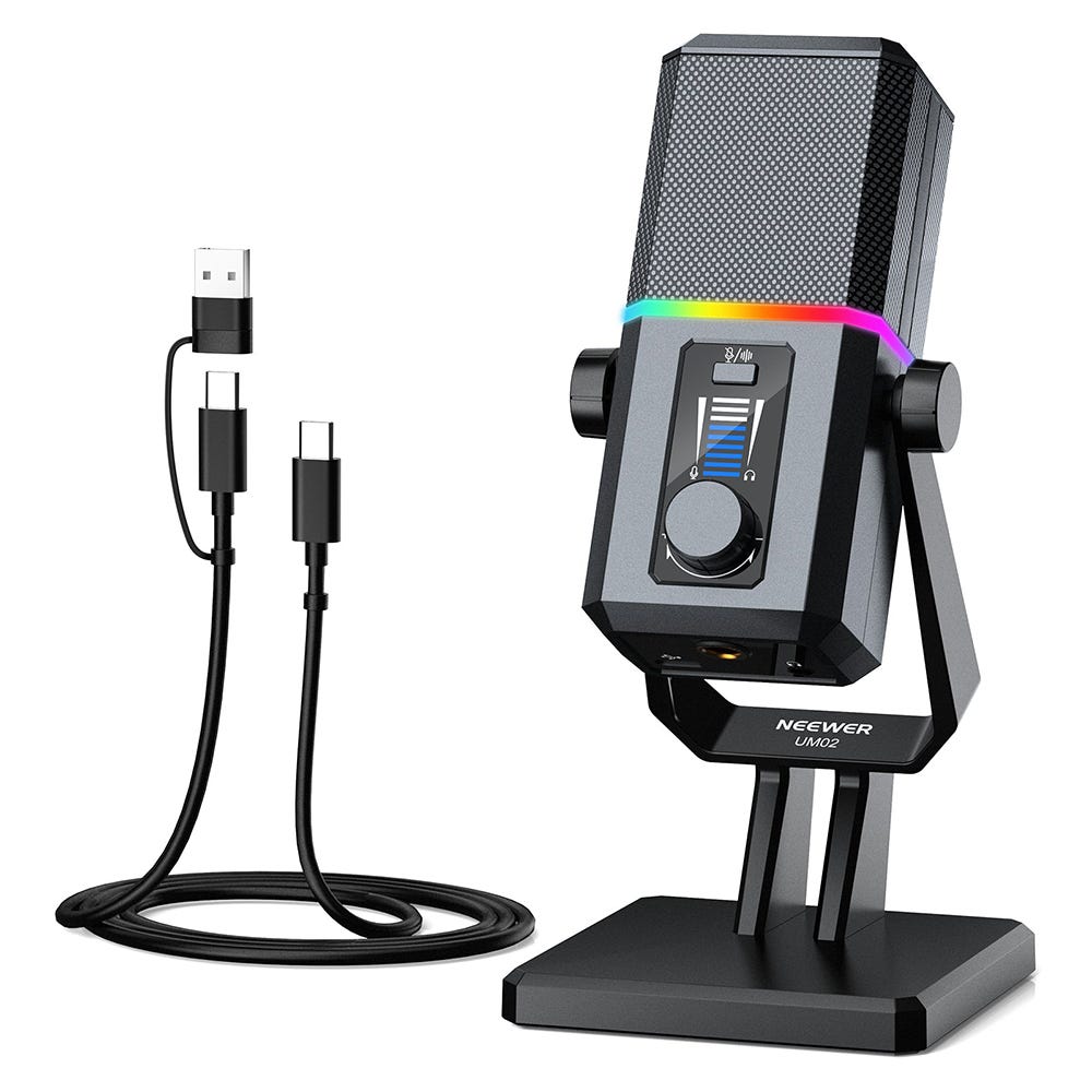 NEEWER UM02 RGB USB-C Microphone for Gaming