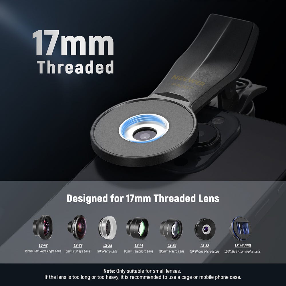 NEEWER Universal Phone Clamp with 17mm Thread