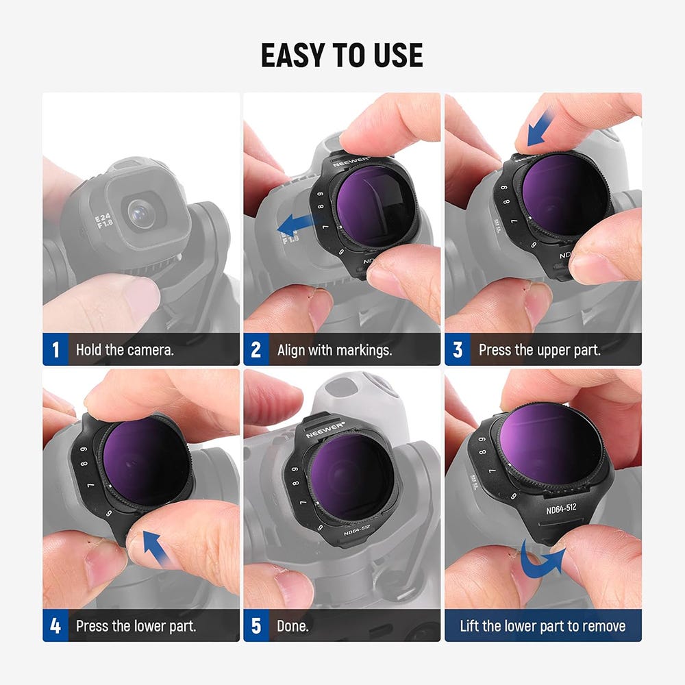 NEEWER Variable ND Filter for DJI Mini 5 Pro - 2 Pack