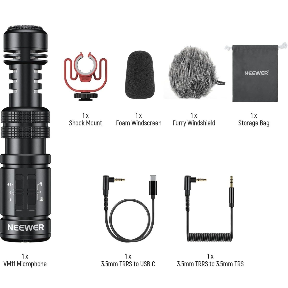 NEEWER VM11 Mini Supercardioid Microphone with TRRS Cable