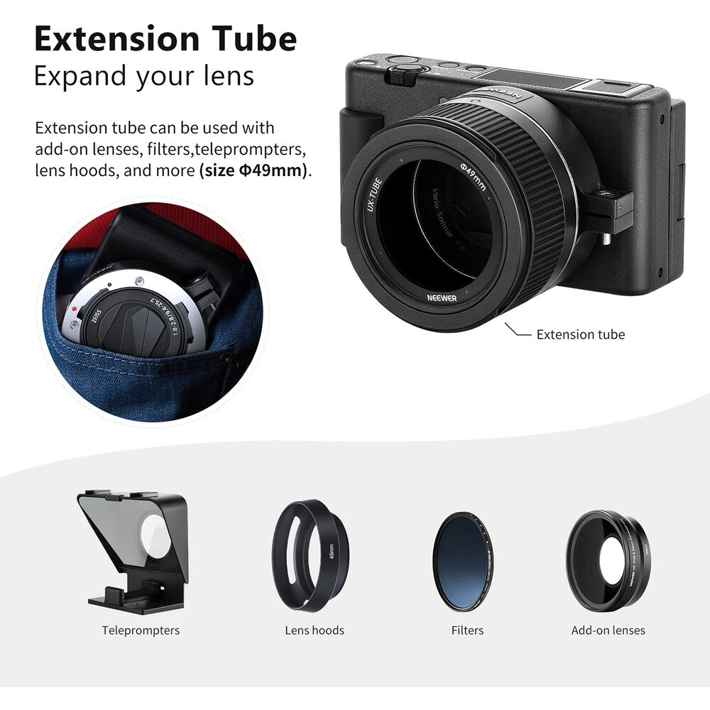 NEEWER Wide & Macro Conversion Lens 0.75x for Sony ZV1 - Black