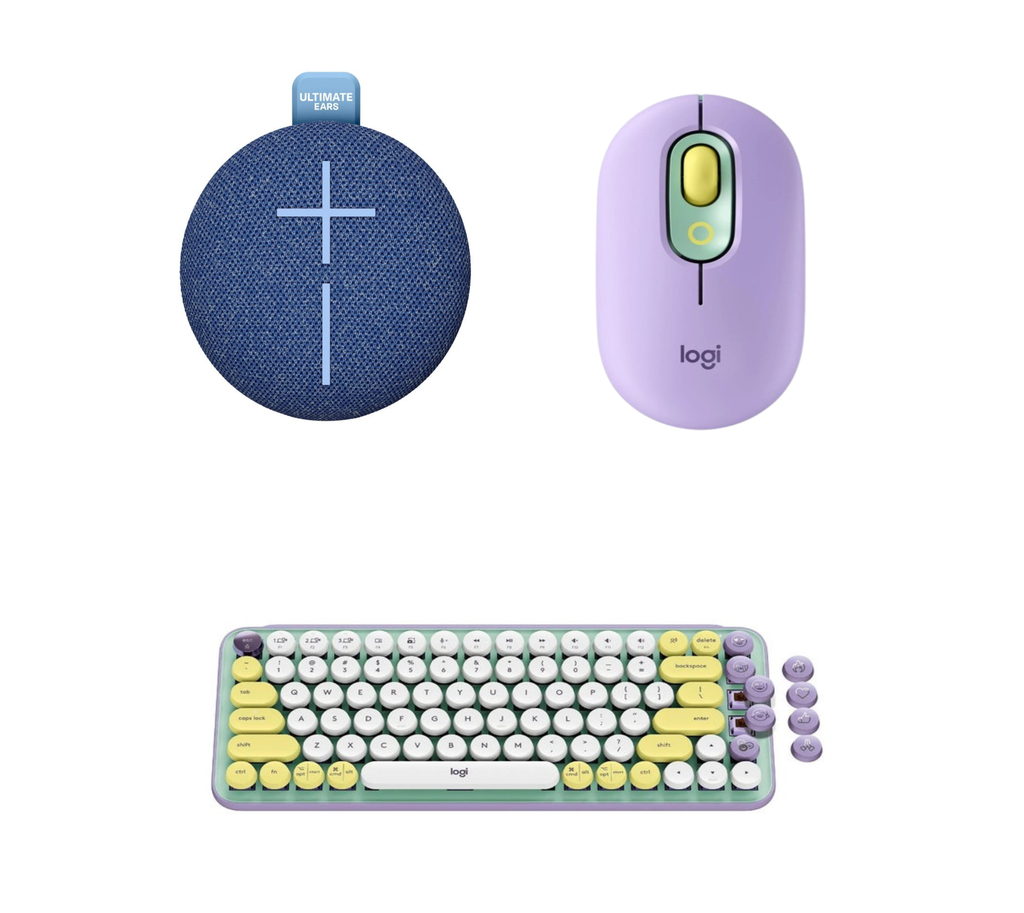 Logitech POP Keyboard and Mouse Combo with Ultimate Ears MINIROLL (Mint)