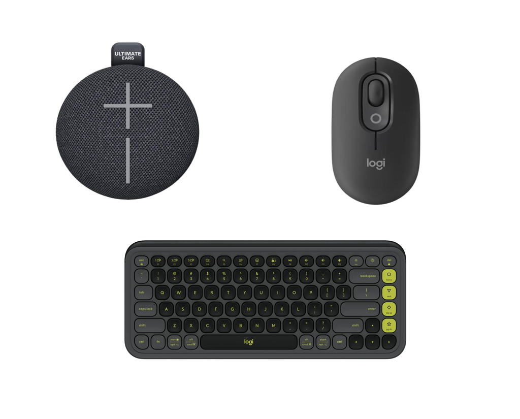 Logitech POP Keyboard and Mouse Combo with Ultimate Ears MINIROLL (Graphite)