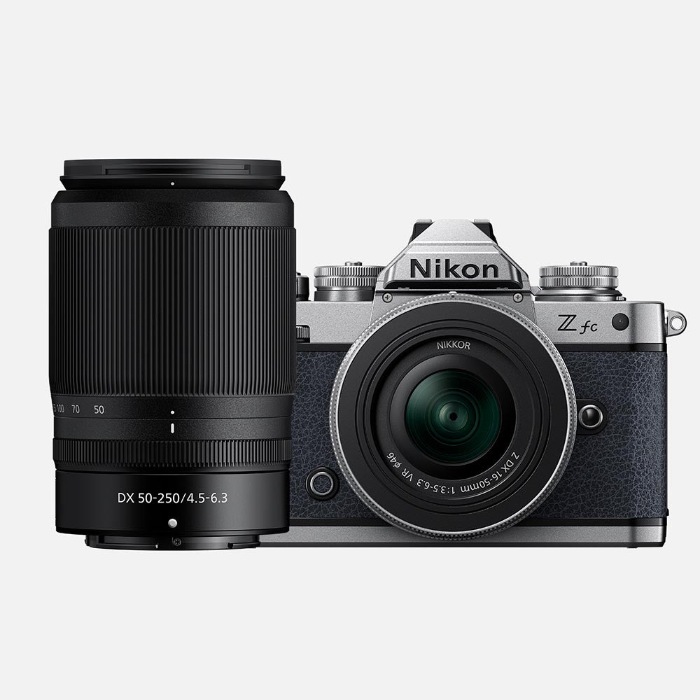 Nikon Z fc Midnight Grey with Nikkor Z 16-50mm VR and Z 50-250mm VR Lens