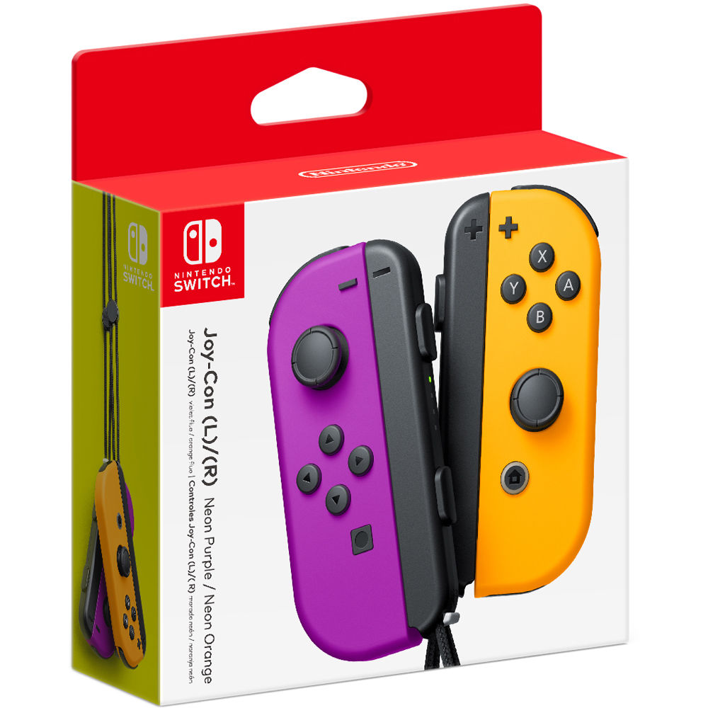 Nintendo Switch Joy-Con Neon Purple and Neon Orange Pair