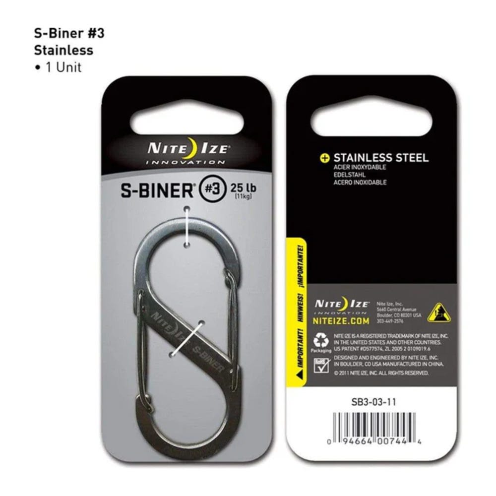 Nite Ize S-Biner Dual Carabiner Stainless Steel #3 - Stainless