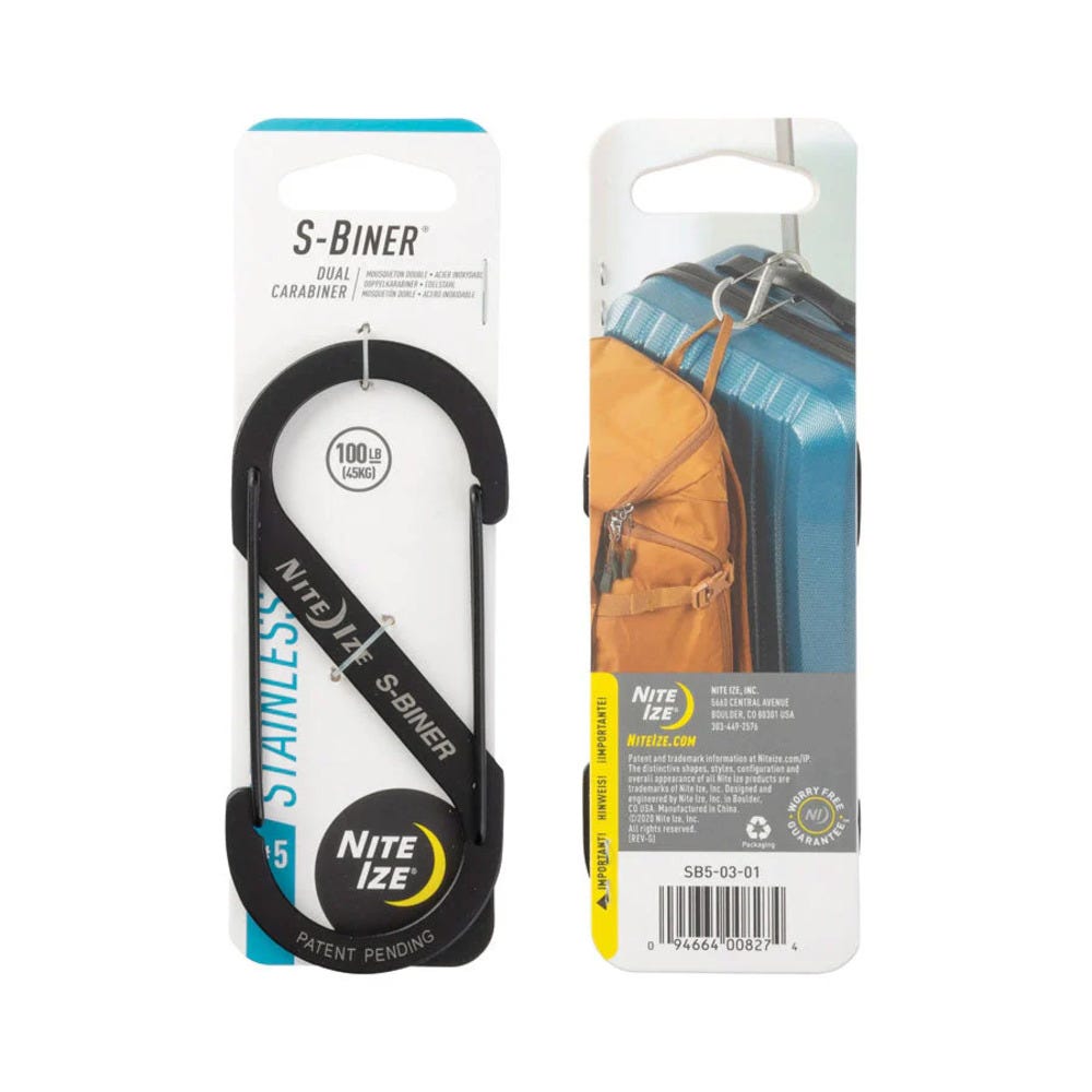 Nite Ize S-Biner Dual Carabiner Stainless Steel #5 - Black