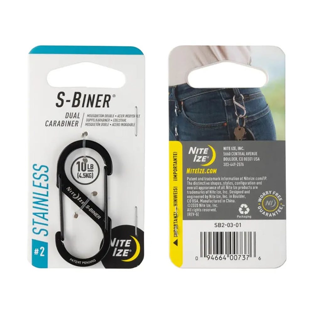 Nite Ize S-Biner Dual Carabiner Stainless Steel #2 - Black