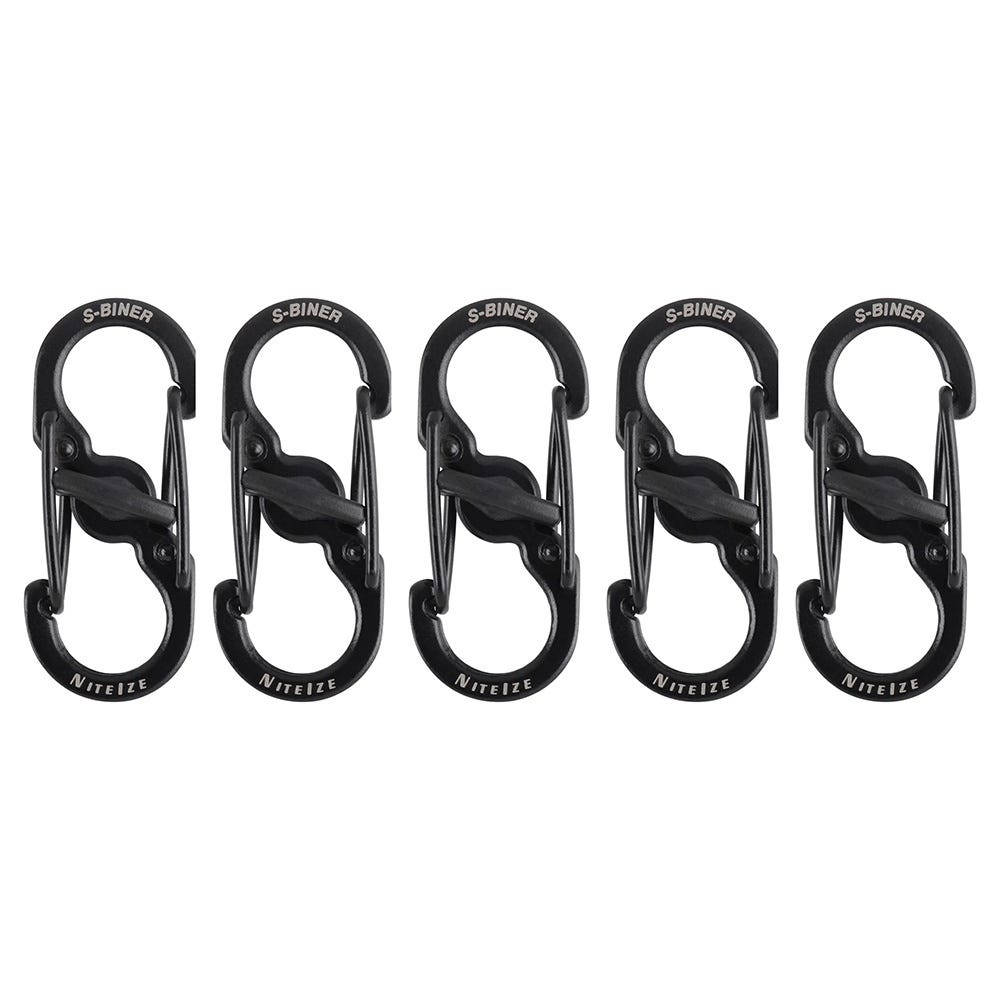 Nite Ize S-Biner MicroLock Stainless Steel - 5 Pack - Black