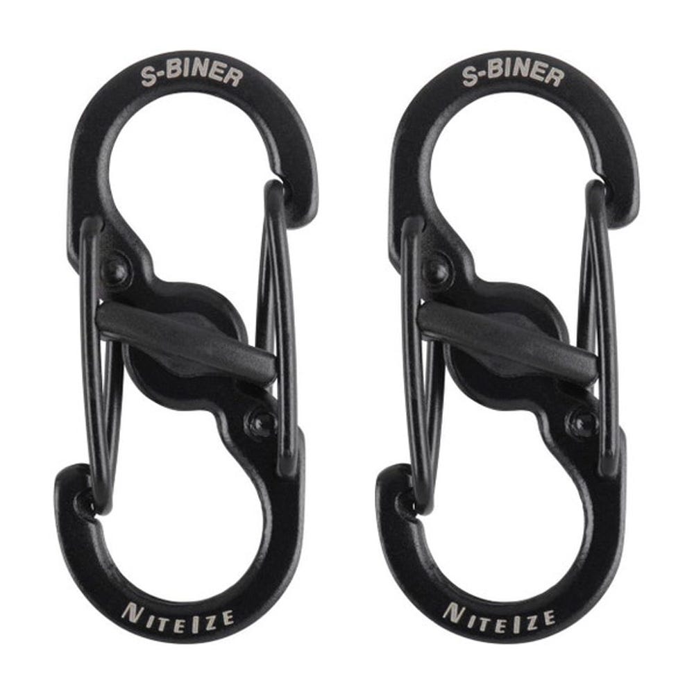 Nite Ize S-Biner MicroLock Stainless Steel - Black - 2 Pack