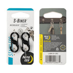 Nite Ize S-Biner MicroLock Stainless Steel - Black - 2 Pack