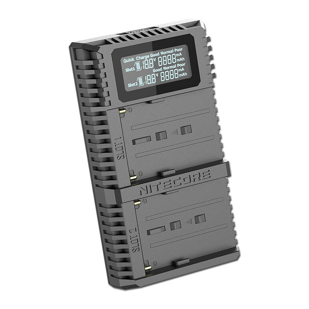 Nitecore USB dual charger - Sony Pro NP-F750 NP-F770