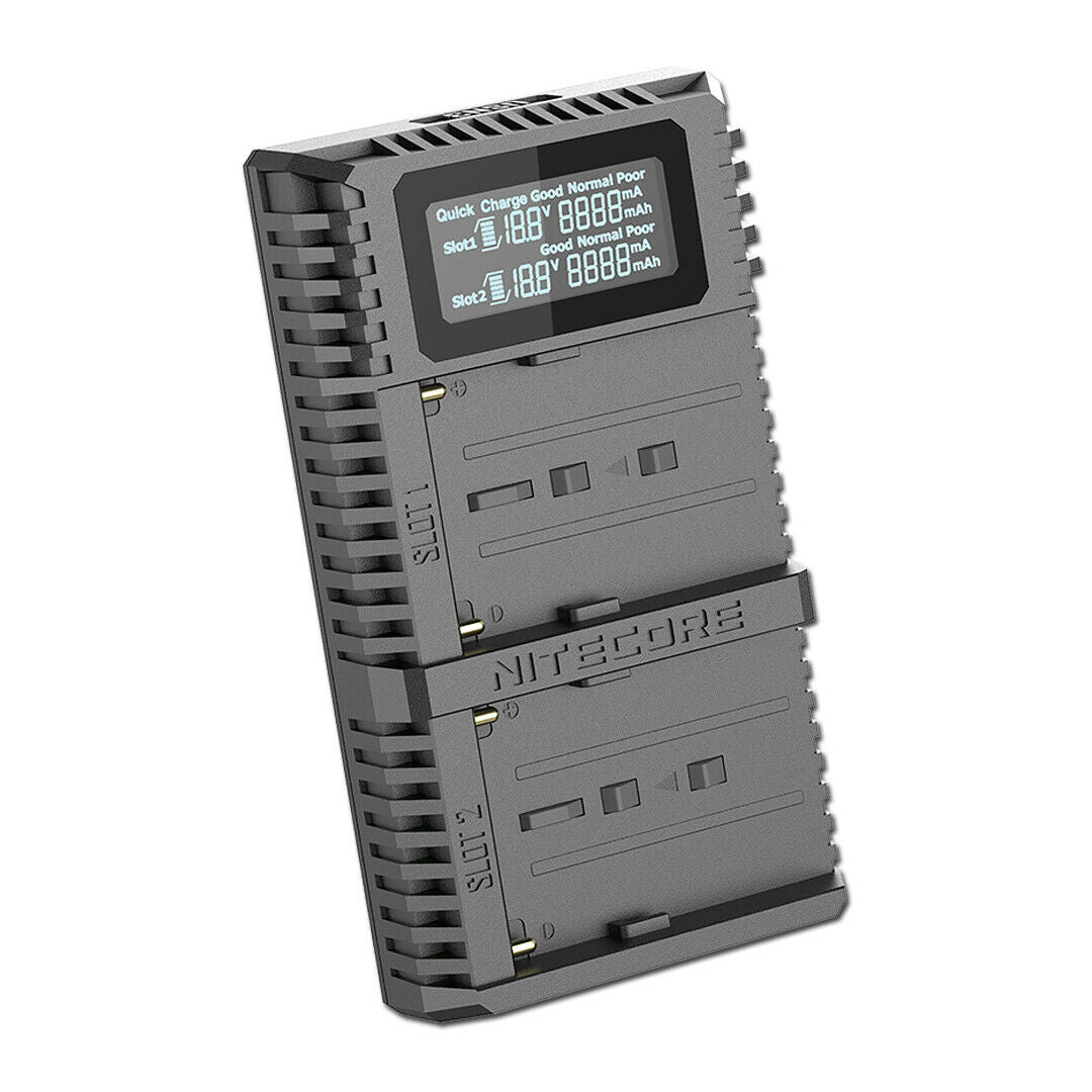 Nitecore USB dual charger - Sony Pro NP-F750 NP-F770