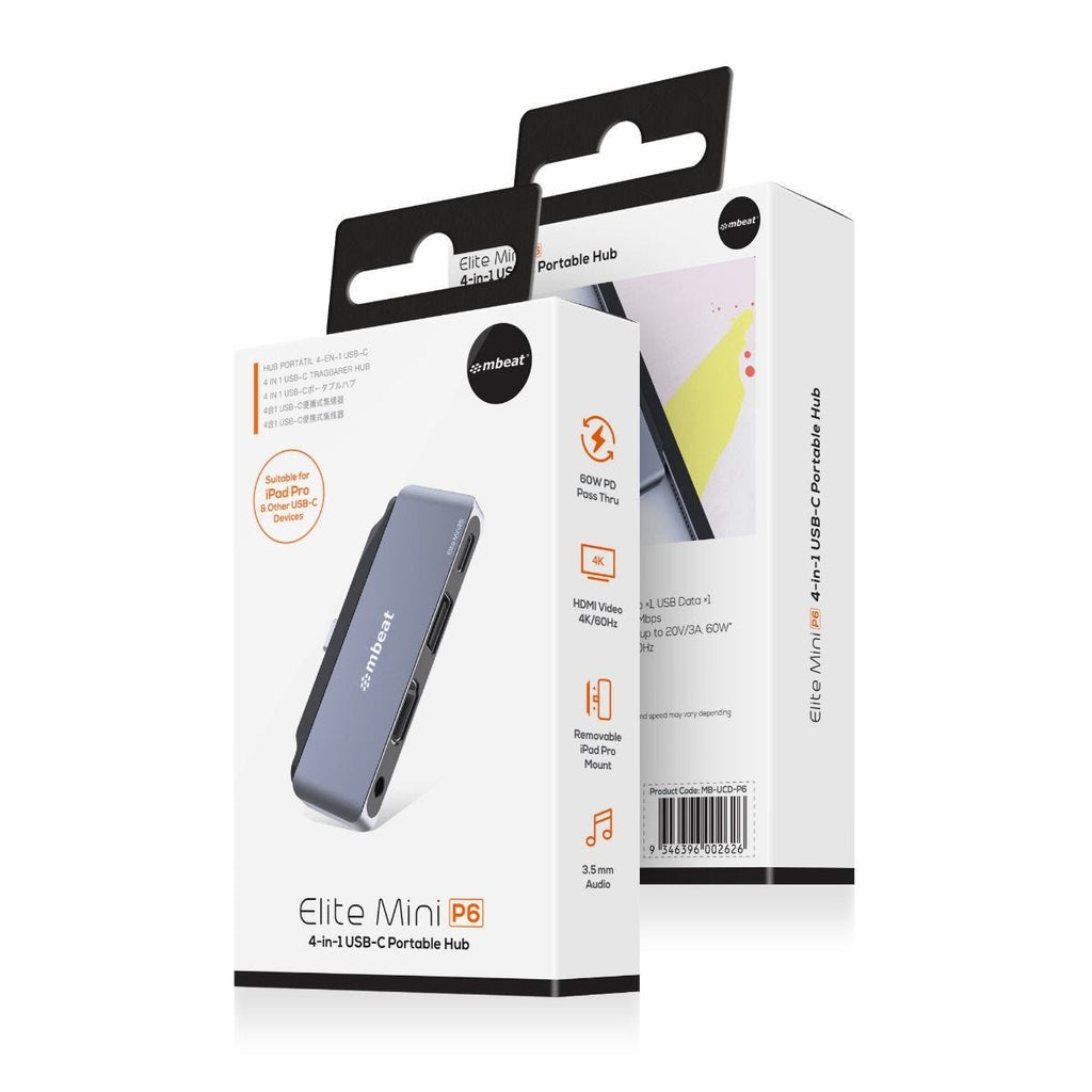 Mbeat Elite Mini 4-In-1 USB-C Mobile Hub for iPad Pro