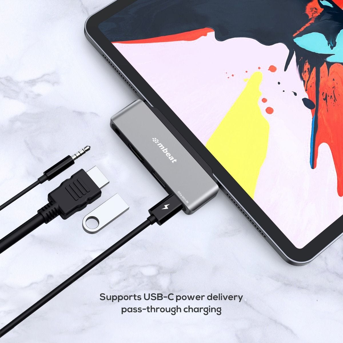 Mbeat Elite Mini 4-In-1 USB-C Mobile Hub for iPad Pro