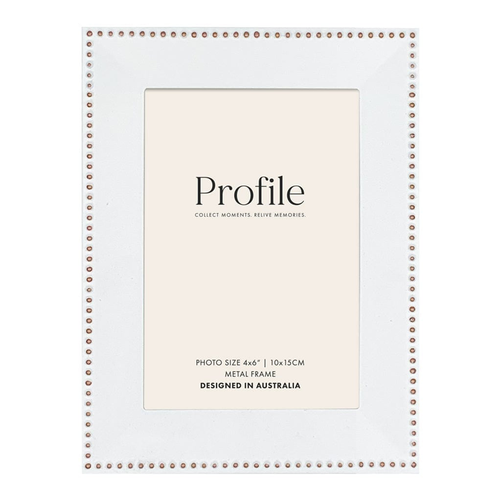 Noble White Gold 4x6 Photo Frame
