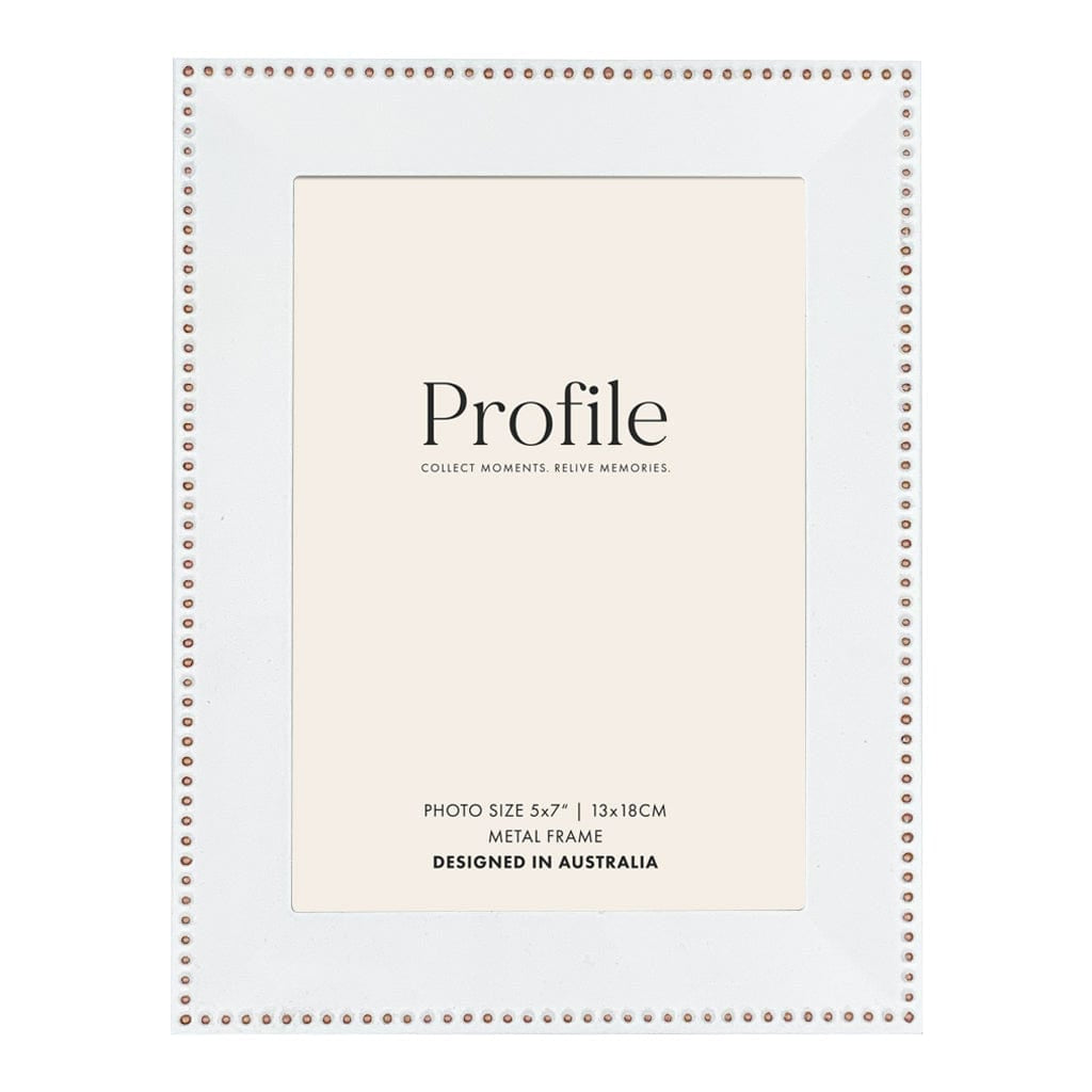 Noble White Gold 5x7 Photo Frame