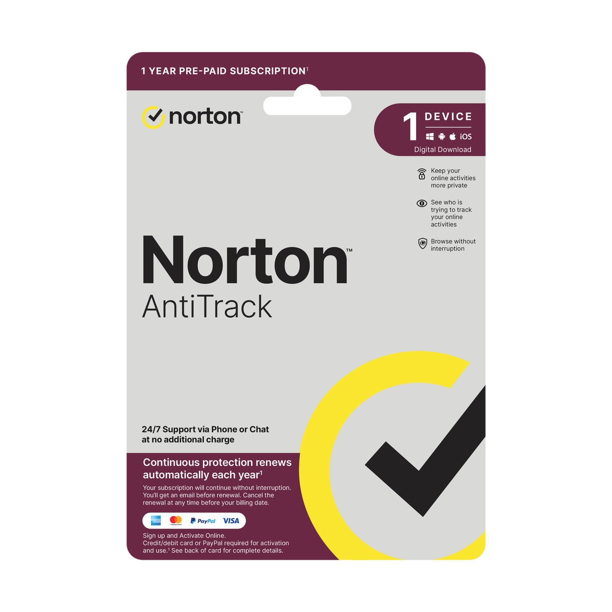Norton AntiTrack - 1 User - 1 Device - 12 Month