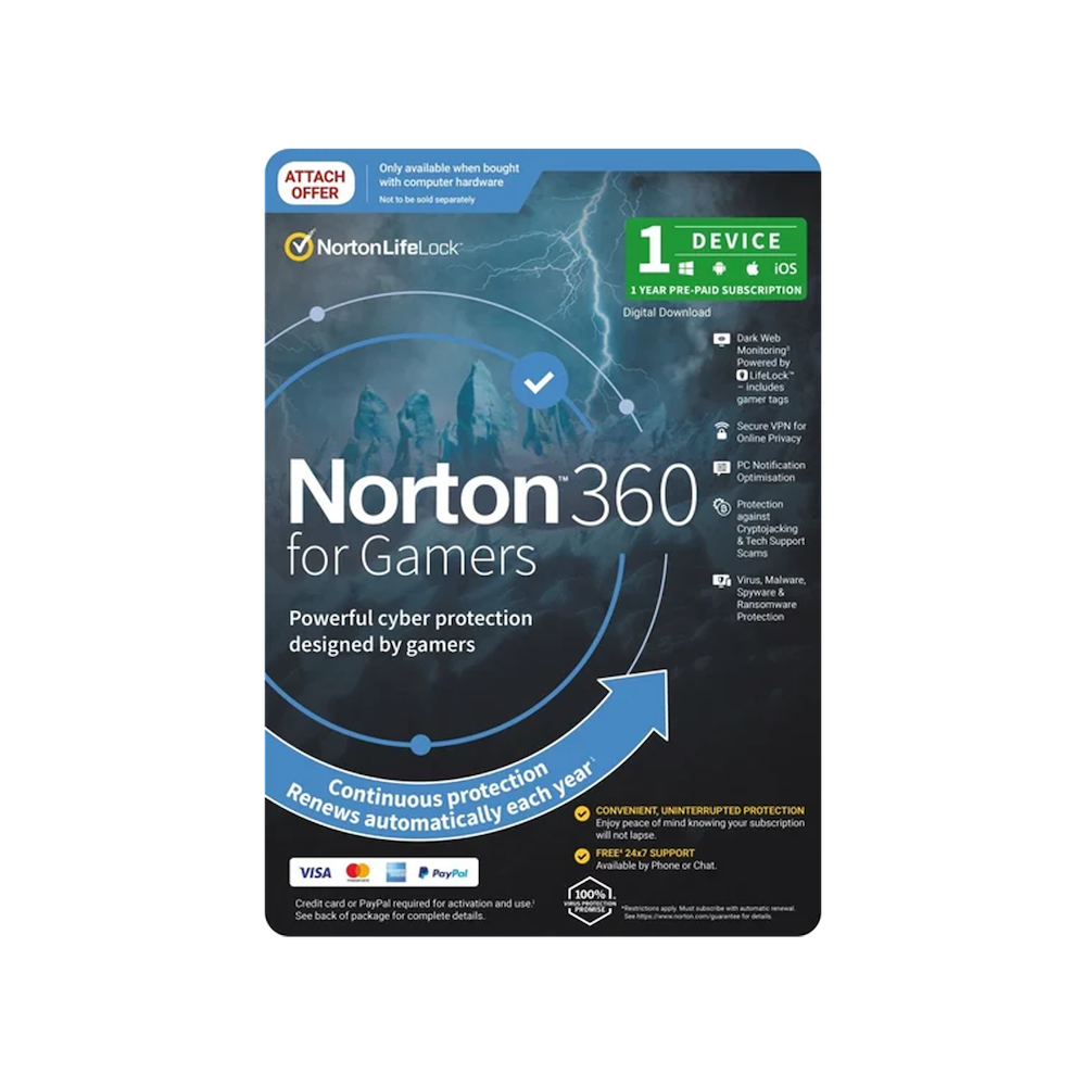 Norton 360 for Gamers Empower 50GB AU 1 User 1 Device 