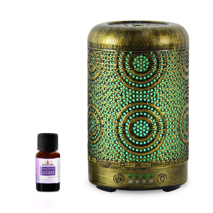 mbeat actiVIVA Metal Essential Oil and Aroma Diffuser (Vintage Gold) (100ml)