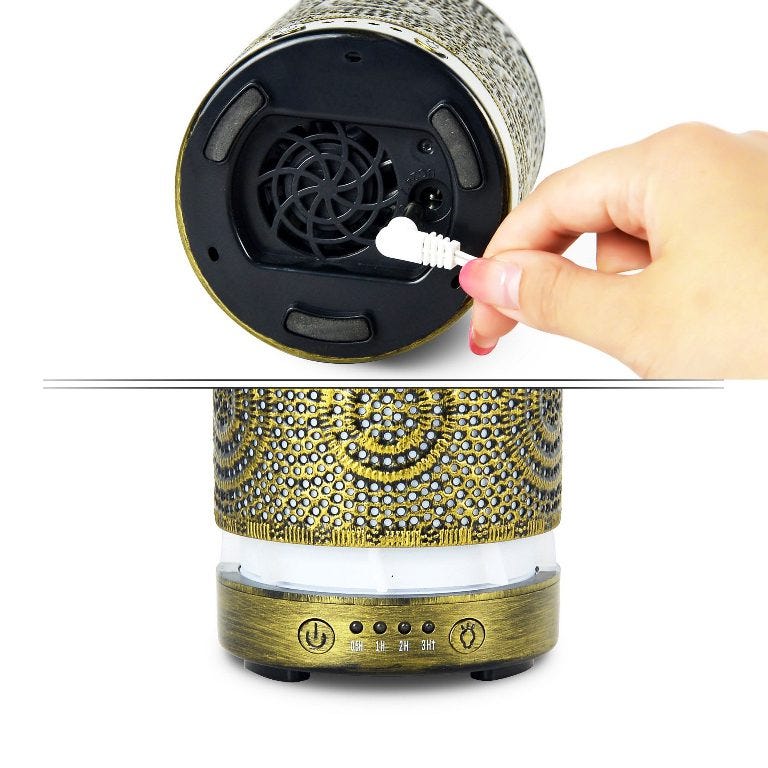 mbeat actiVIVA Metal Essential Oil and Aroma Diffuser (Vintage Gold) (100ml)