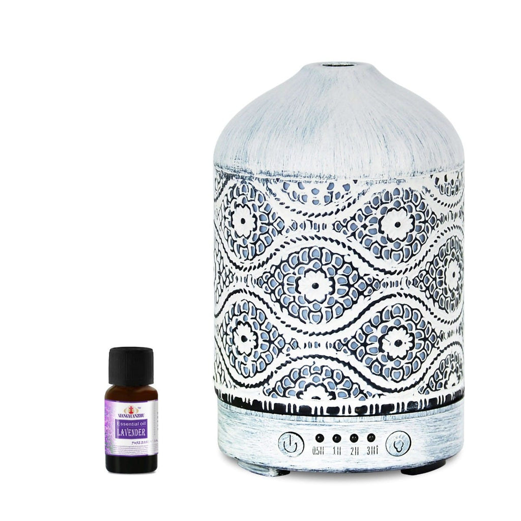 mbeat actiVIVA Metal Essential Oil and Aroma Diffuser (Vintage White) (100ml)
