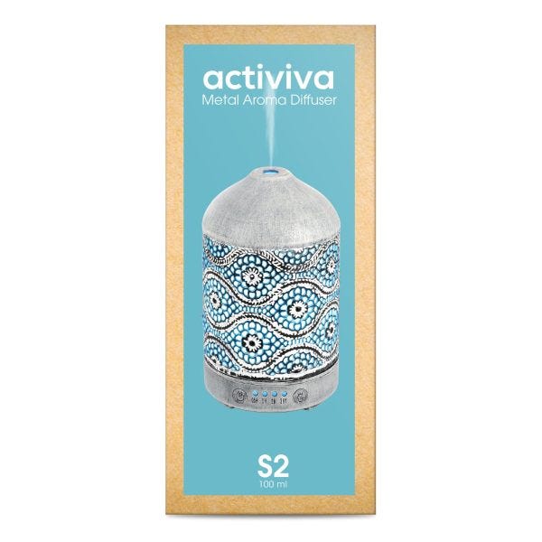 mbeat actiVIVA Metal Essential Oil and Aroma Diffuser (Vintage White) (100ml)