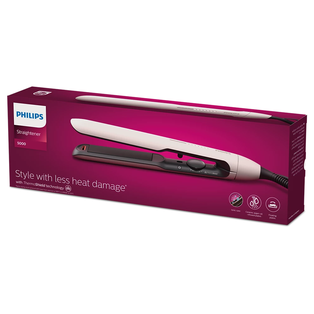 Damaged Box Philips 5000 Hair Straightener - ThermoShield Sensor  (BHS510/50)