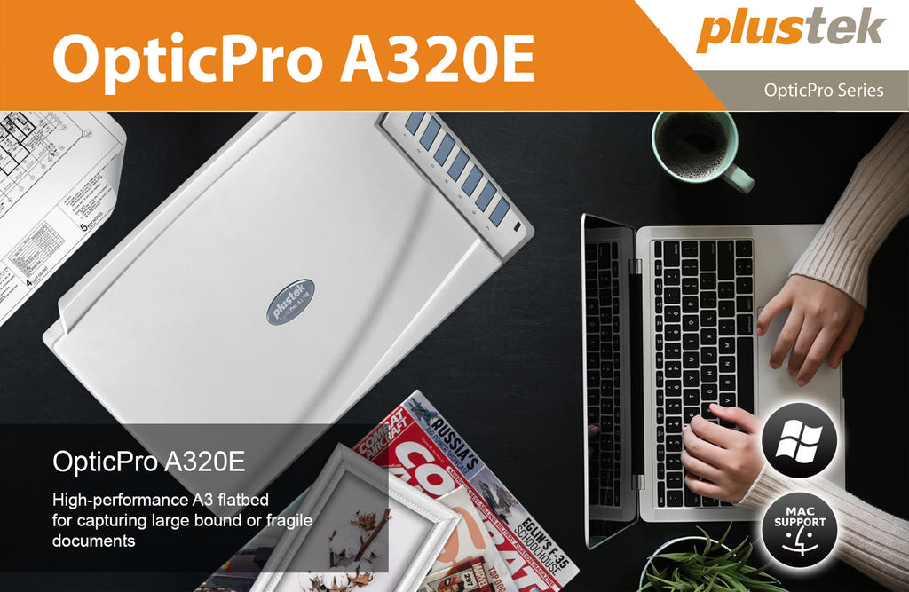 Plustek OpticPro A320E A3 Scanner 