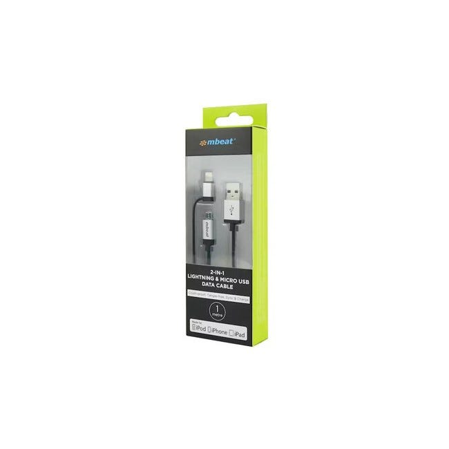 mbeat 1m Lightning and Micro-USB to USB Cable