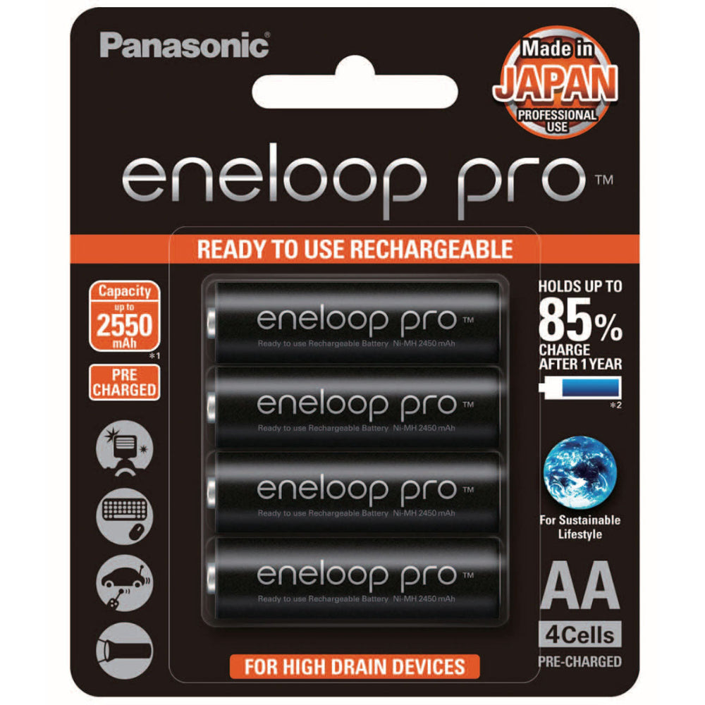 Panasonic Eneloop Pro 4 x 2550 mAh batteries AA size