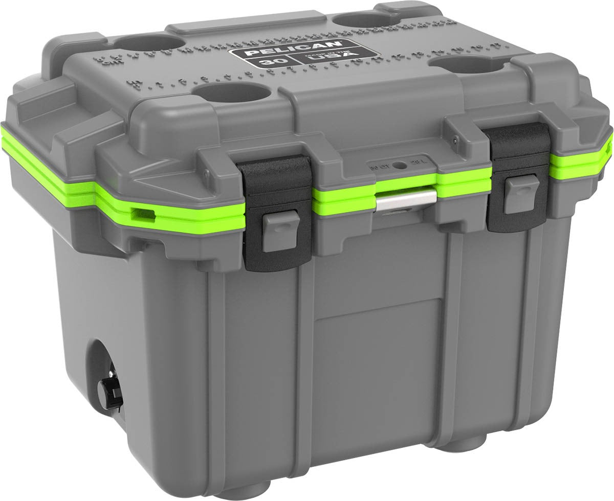 Pelican 30QT Elite Cooler - Dark Gray - Green