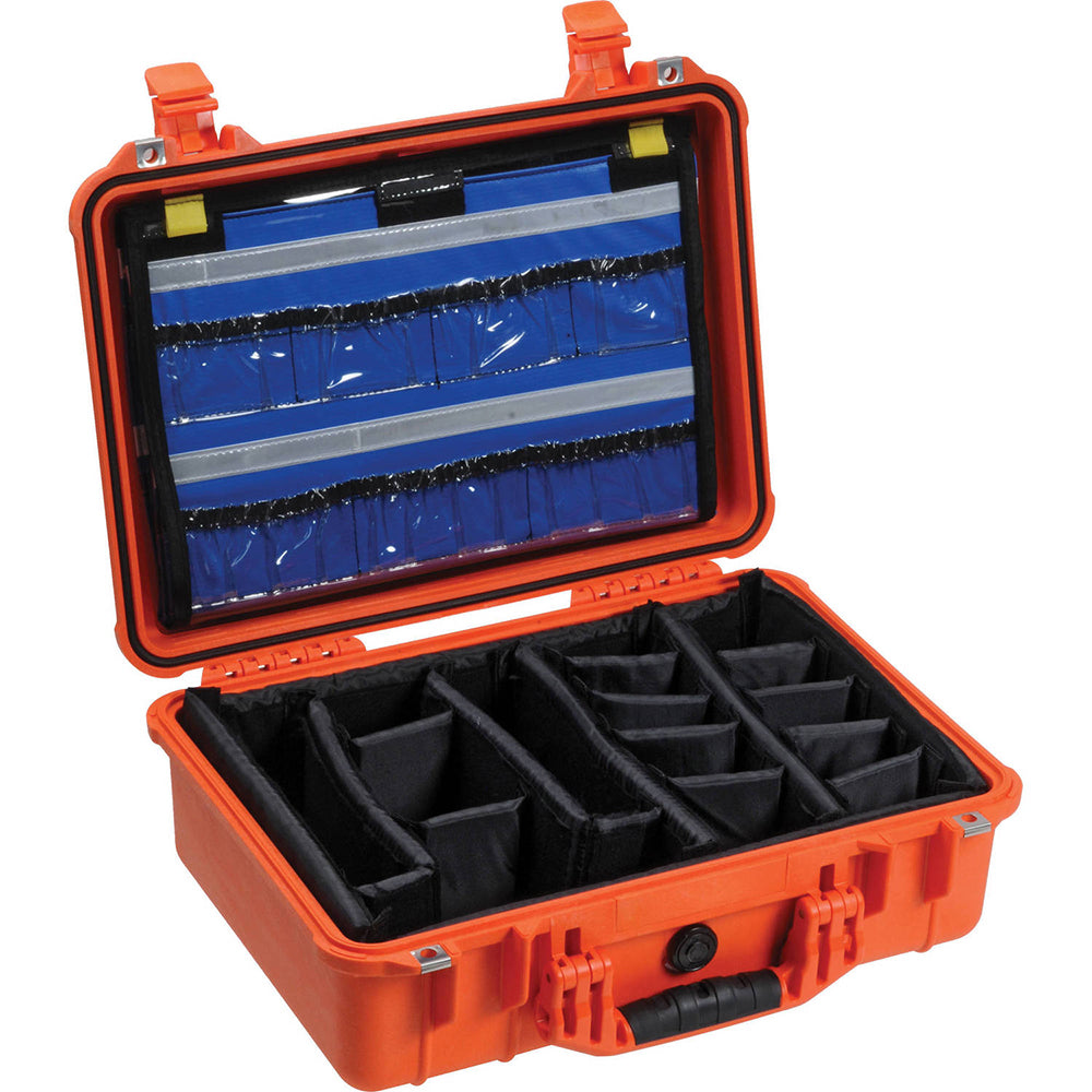 Pelican 1500EMS Case - Orange with Padded Dividers