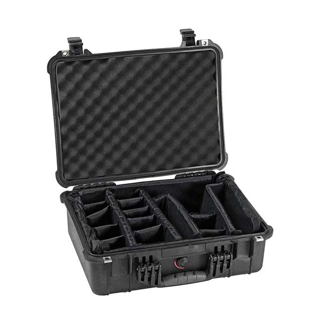Pelican 1520 Case - Black with Padded Dividers
