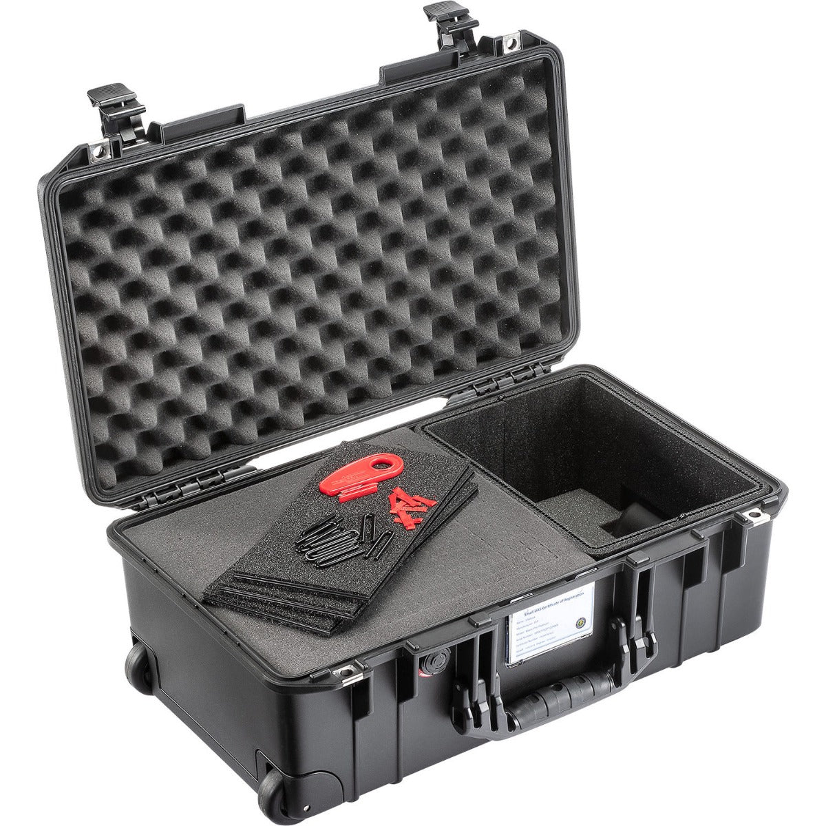 Pelican 1535 Wheeled Air Case - Black with Hybrid TrekPak and Foam