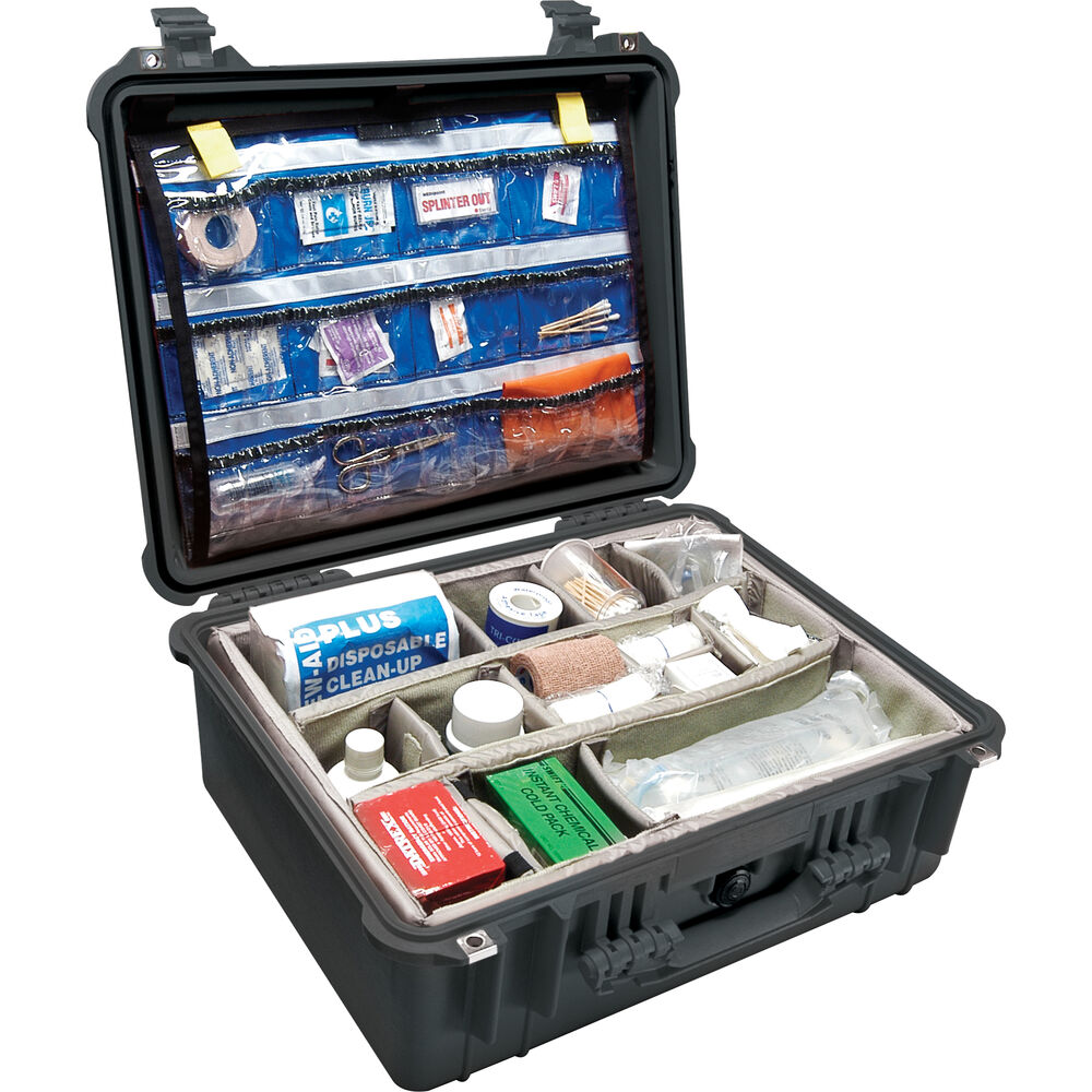 Pelican 1550EMS Case - Black with Padded Dividers