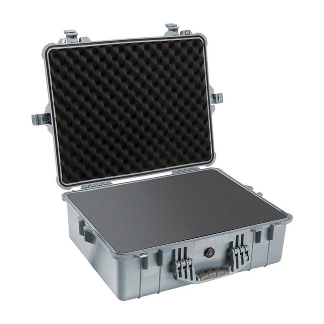 Pelican 1600 Case - Silver with Foam