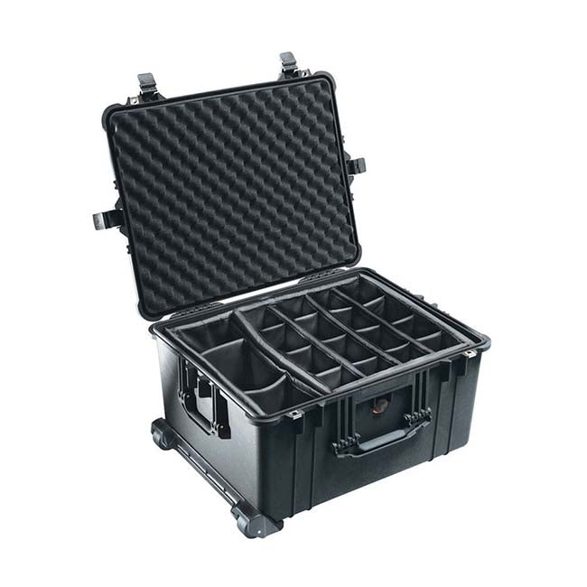 Pelican 1620 Black Case with Padded Dividers